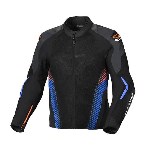 Macna Novic Siyah-Mavi-Turuncu Yazlk Fileli Motosiklet Montu