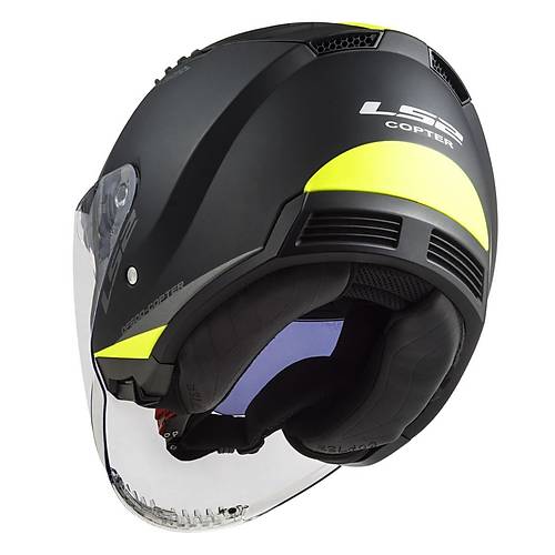 LS2 Copter 2 Urbane Mat Siyah-Neon Sar Yarm Kask