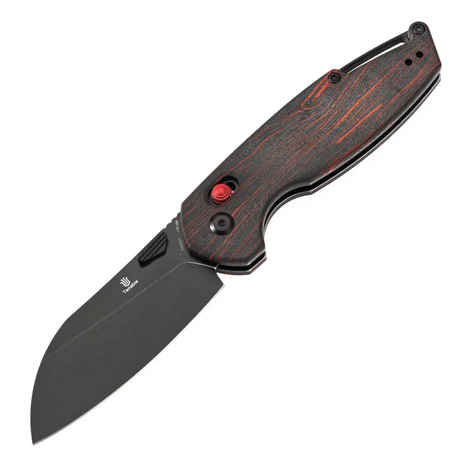 Tenable Model 6 | Cross Bar Lock Kilit Sistemi | Kırmızı & Siyah G-Mascus Sap | 3.1" Blackwash 14C28N Çelik Bıçak | Nick Swan Tasarımı
