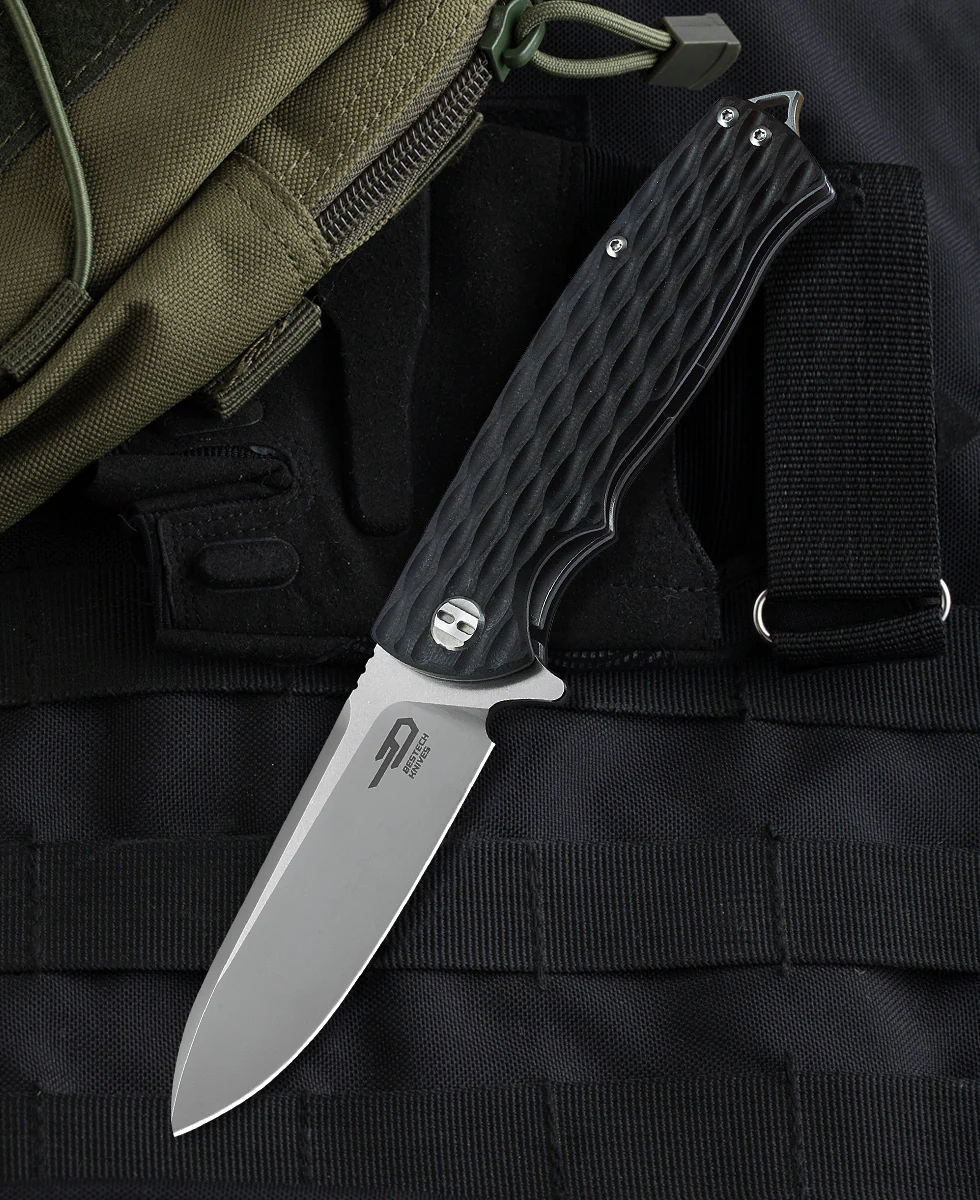 BESTECH GRAMPUS  Siyah G10 Sap D2 Çelik Çakı