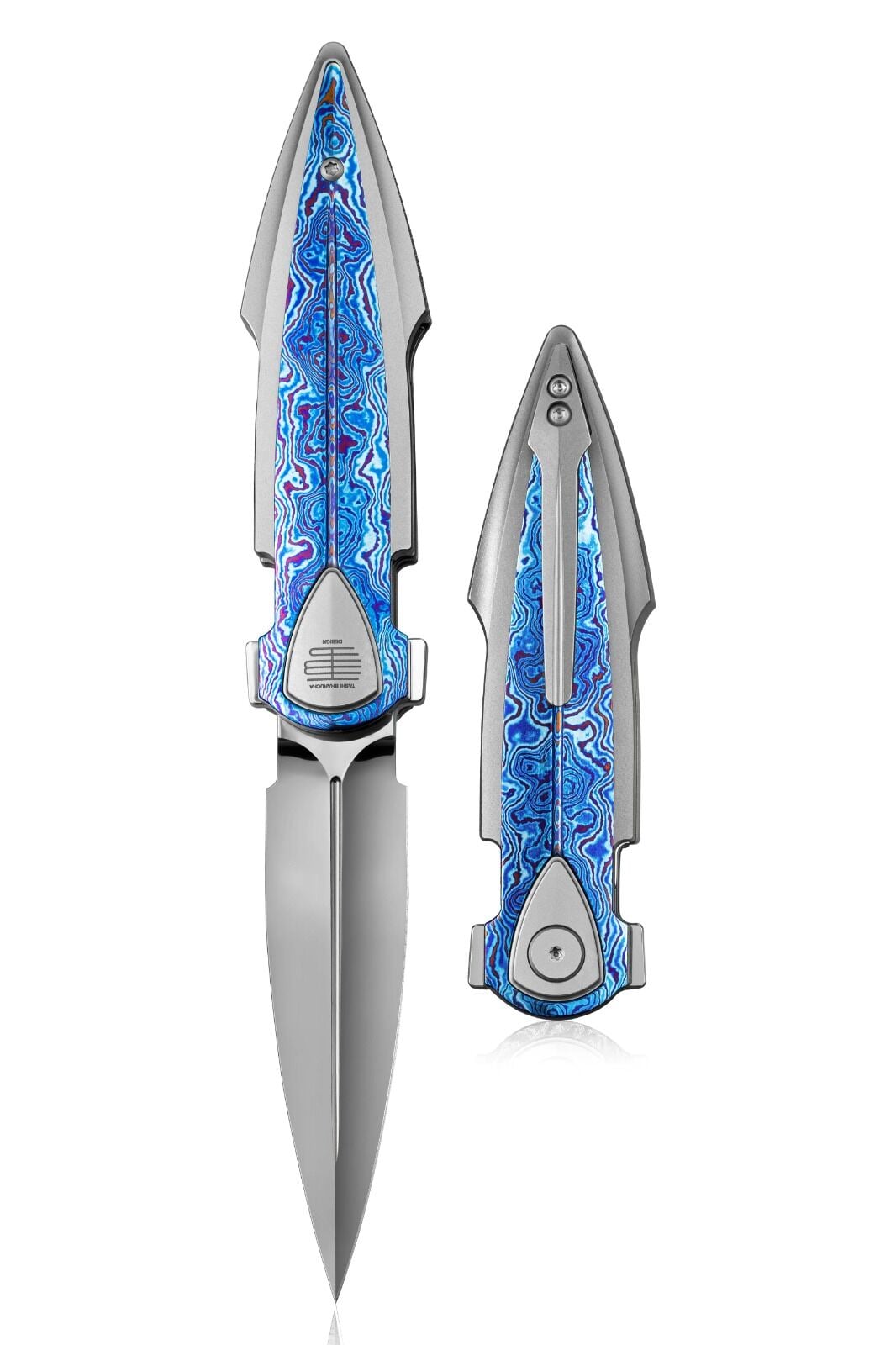 BESTECH Ika Dagger | Titanyum + Timascus Kakma Sap | M390 Çelik Çakı |