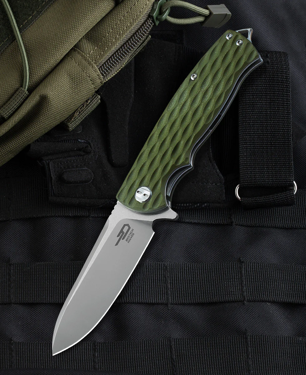 BESTECH GRAMPUS  Yeşil G10 Sap D2 Çelik Çakı