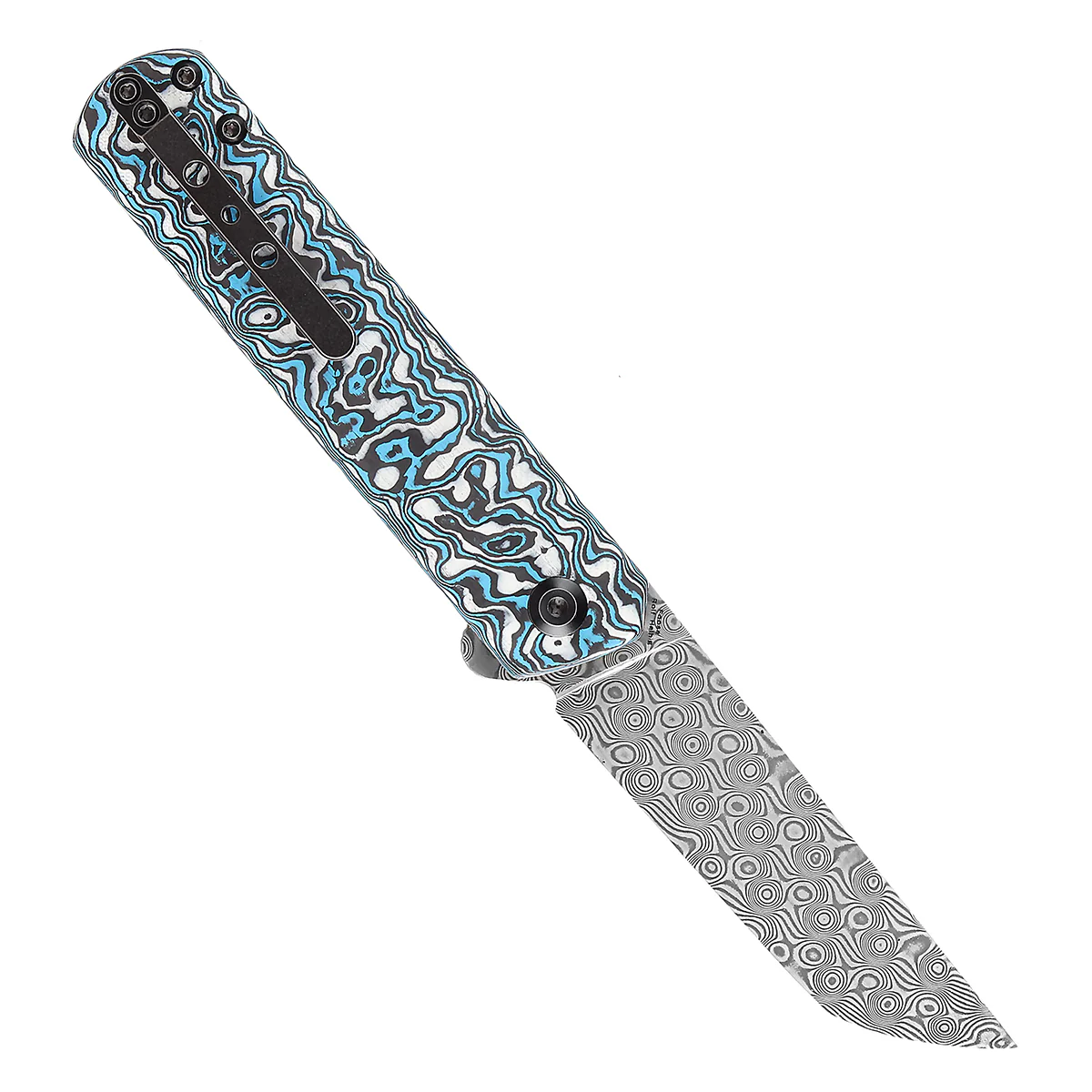Kansept Foosa Damascus Çelik ve Karbon Fiber Saplı Premium Çakı