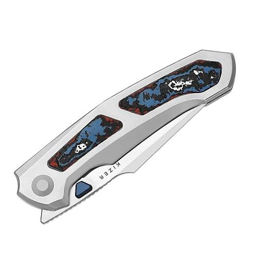 Kizer Feweed XL | S90V | Harpoon Blade | Titanium & Fat Carbon Nebula | KizerB�