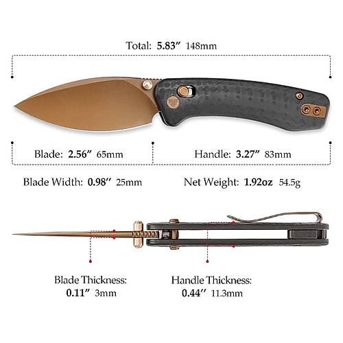 Trivisa Koala-CG | �apraz Kilitli | Karbon Fiber G10 Sap | N690 �elik Mini �ak� |