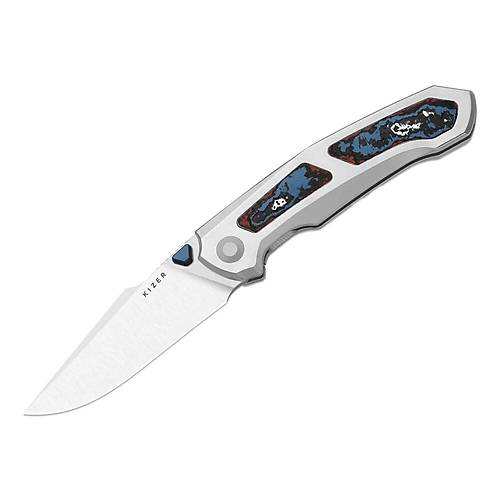Kizer Feweed XL | S90V | Harpoon Blade | Titanium & Fat Carbon Nebula | KizerB�