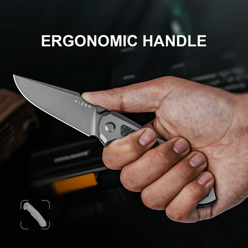 Kizer Feweed | S90V �elik | Titanyum & Fat Carbon (Toxic Storm) Sap | KizerB�