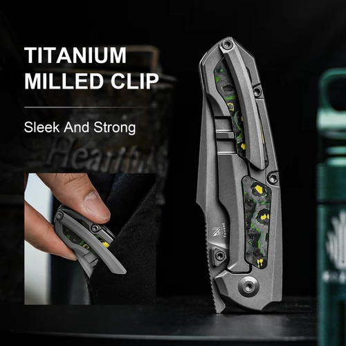 Kizer Feweed | S90V �elik | Titanyum & Fat Carbon (Toxic Storm) Sap | KizerB�