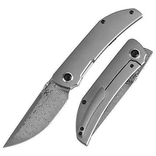 KANSEPT Tarkin Damascus �elik �ak� | Frame Lock Kilit Sistemi | Boncuk P�sk�rt�lm�� Titanyum Sap