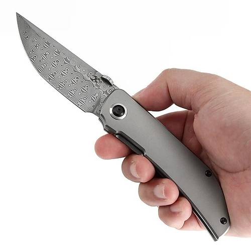 KANSEPT Tarkin Damascus �elik �ak� | Frame Lock Kilit Sistemi | Boncuk P�sk�rt�lm�� Titanyum Sap