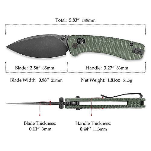 Trivisa Koala-G | �apraz Kilitli | Ye�il Mikarta Sap | N690 �elik Mini �ak� |