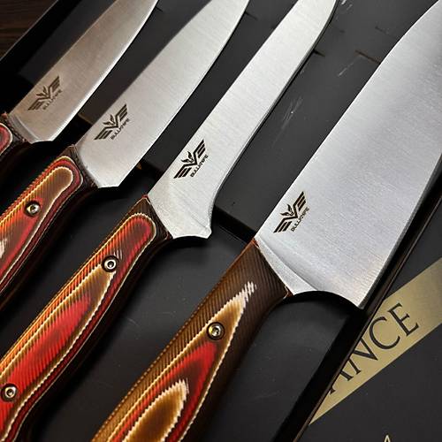 Bull Knife Handmade Elegance 4�l� Mutfak B��ak Seti � 4116 Paslanmaz �elik & Verzalit Kabza Profesyonel �ef Seti