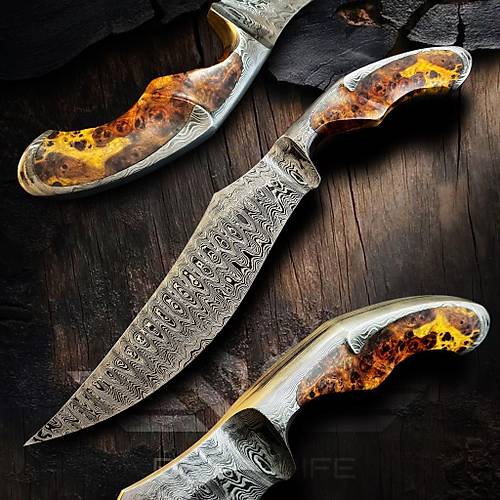 Rasim �rnek D�v�m� Basamak Desen �ntegral Damascus B��ak | 5 mm �zel El Yap�m�