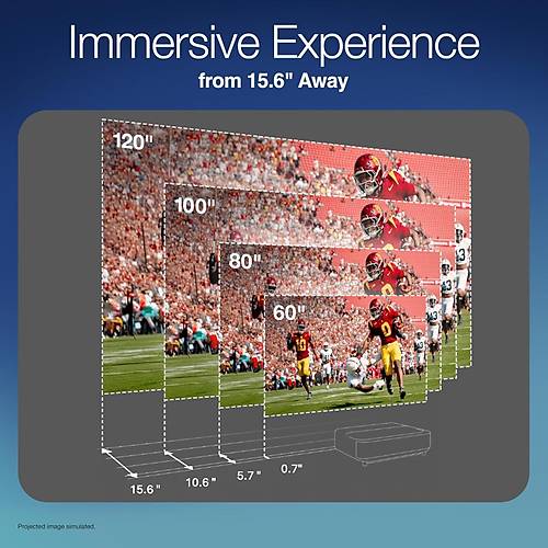 EPSON EH-LS670W 3600 L�men K�sa Mesafe Android Wi-Fi 4K Projeksiyon Cihaz�