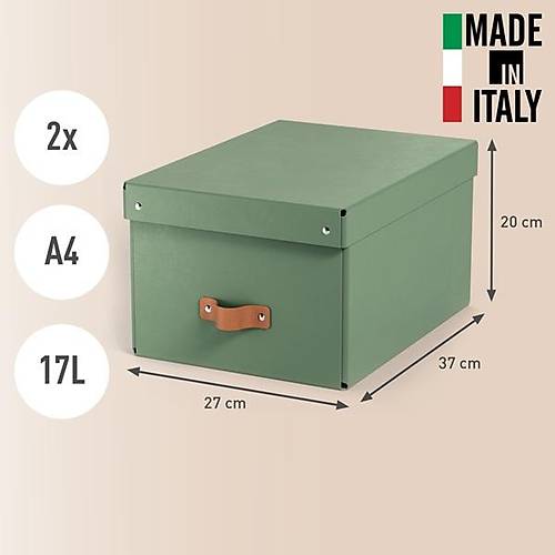 Leitz Puro Saklama Kutusu Kapakl� 17L M�NT YE��L� RENK %100 Geri D�n��t�r�lm�� Karton 2'li Paket