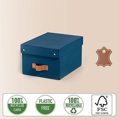 Leitz Puro Saklama Kutusu Kapakl� 7L KOYU MAV� RENK %100 Geri D�n��t�r�lm�� Karton 2'li Paket