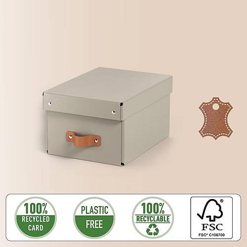 Leitz Puro Saklama Kutusu Kapakl� 7L BEJ RENK %100 Geri D�n��t�r�lm�� Karton 2'li Paket