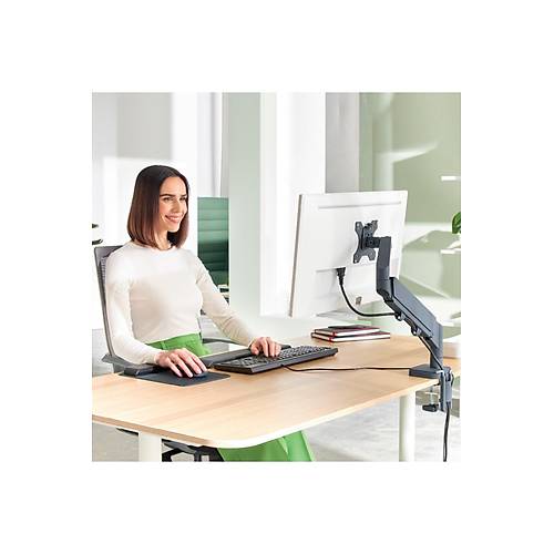 Leitz 6489 Ergo Yerden Tasarruf Sa�layan Tekli Monit�r Kolu Koyu Gri