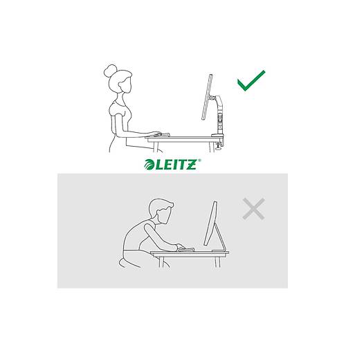 Leitz 6489 Ergo Yerden Tasarruf Sa�layan Tekli Monit�r Kolu Koyu Gri