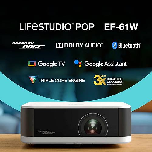 EPSON LifeStudio EF-61W Google TV Full HD Projeksiyon Cihaz�