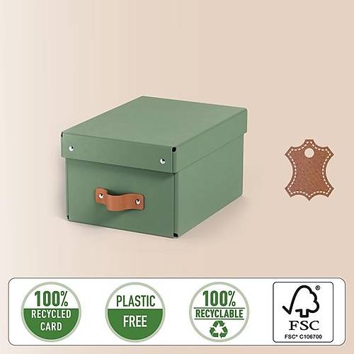 Leitz Puro Saklama Kutusu Kapakl� 7L M�NT YE��L RENK %100 Geri D�n��t�r�lm�� Karton 2'li Paket