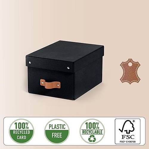 Leitz Puro Saklama Kutusu Kapakl� 7L S�YAH RENK %100 Geri D�n��t�r�lm�� Karton 2'li Paket