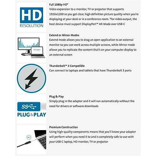 Kensington CV2000V USB-C HD VGA Adapt�r