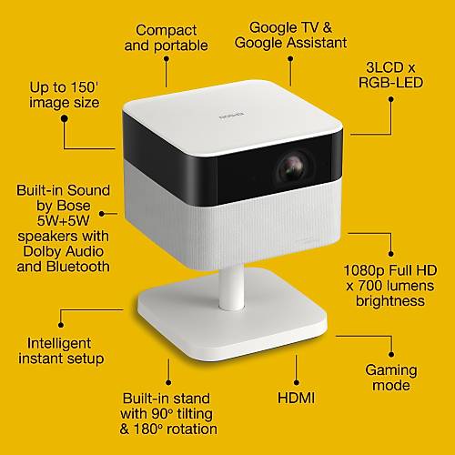 EPSON Lifestudio Serisi Flex EF-71 Google TV Full HD Ta��nabilir Ak�ll� Projeksiyon Cihaz�