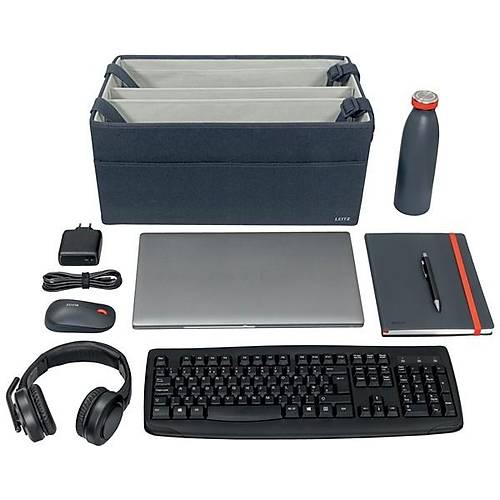 Leitz Katlanabilir Kuma� Hot Desking  Kadife Gri Kapakl� �al��ma �antas�