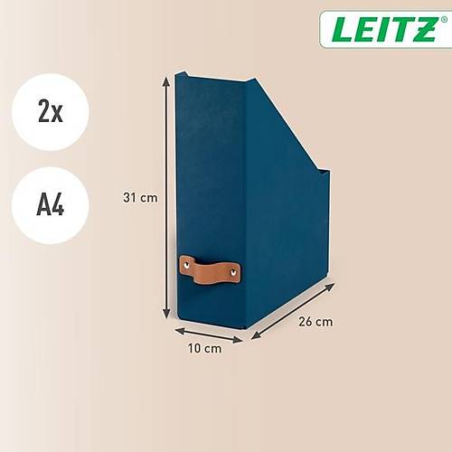 Leitz Puro Kutu Klas�r KOYU MAV� RENK %100 Geri D�n��t�r�lm�� Karton 2'li Paket