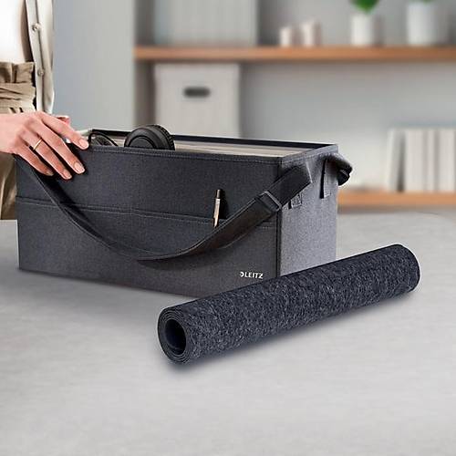 Leitz 70x36cm Ke�e Koyu Gri Renk B�y�k Masa Mat� Mouse Pad