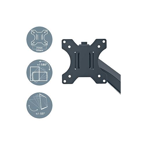 Leitz 6489 Ergo Yerden Tasarruf Sa�layan Tekli Monit�r Kolu Koyu Gri