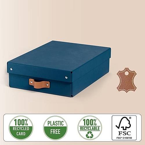 Leitz Puro Saklama Kutusu Kapakl� 8L KOYU MAV� RENK %100 Geri D�n��t�r�lm�� Karton 2'li Paket