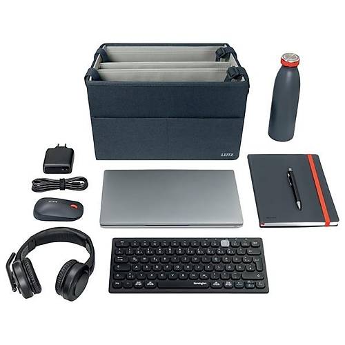 Leitz Katlanabilir Kuma� Hot Desking Kadife Gri Kapakl� �al��ma �antas�