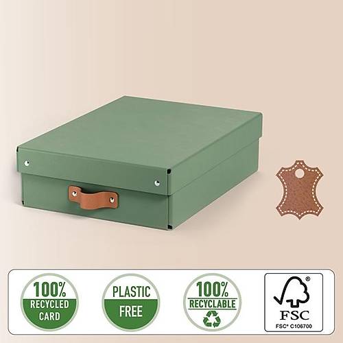 Leitz Puro Saklama Kutusu Kapakl� 8L M�NT YE��L� RENK %100 Geri D�n��t�r�lm�� Karton 2'li Paket