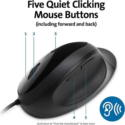 Kensington ProFit Kablolu Ergo Mouse Siyah