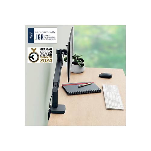 Leitz 6489 Ergo Yerden Tasarruf Sa�layan Tekli Monit�r Kolu Koyu Gri