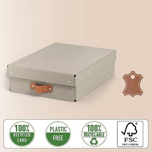 Leitz Puro Saklama Kutusu Kapakl� 8L BEJ RENK %100 Geri D�n��t�r�lm�� Karton 2'li Paket
