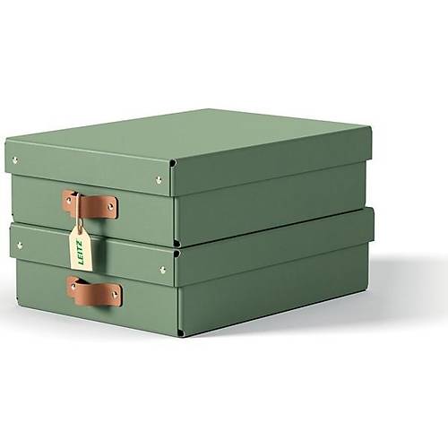 Leitz Puro Saklama Kutusu Kapakl� 8L M�NT YE��L� RENK %100 Geri D�n��t�r�lm�� Karton 2'li Paket
