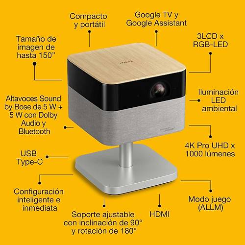 EPSON Lifestudio Flex Plus EF-72 4K PRO-UHD 1000 L�men Google TV Ak�ll� Projeksiyon Cihaz�