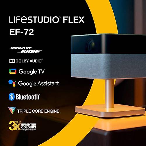 EPSON Lifestudio Flex Plus EF-72 4K PRO-UHD 1000 L�men Google TV Ak�ll� Projeksiyon Cihaz�