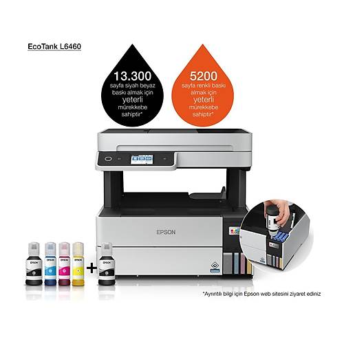 EPSON Ecotank L6460 Yazc Tarayc Fotokopi