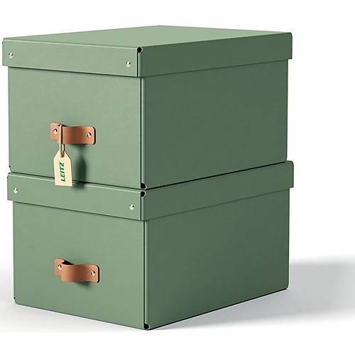 Leitz Puro Saklama Kutusu Kapakl� 17L M�NT YE��L� RENK %100 Geri D�n��t�r�lm�� Karton 2'li Paket