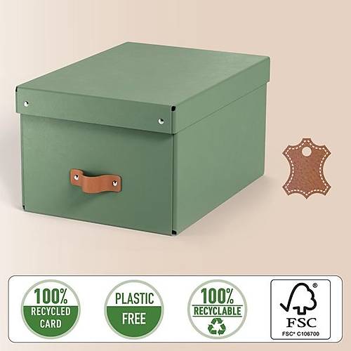 Leitz Puro Saklama Kutusu Kapakl� 17L M�NT YE��L� RENK %100 Geri D�n��t�r�lm�� Karton 2'li Paket