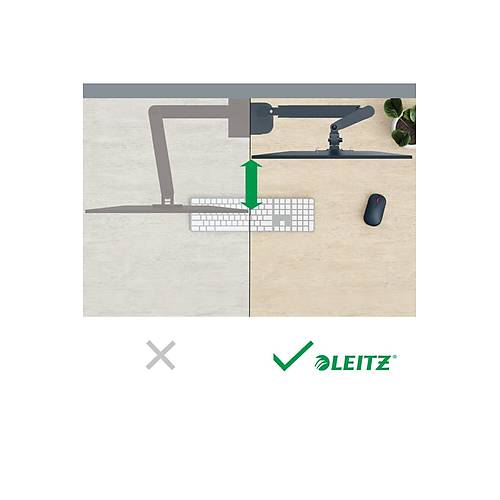 Leitz 6489 Ergo Yerden Tasarruf Sa�layan Tekli Monit�r Kolu Koyu Gri