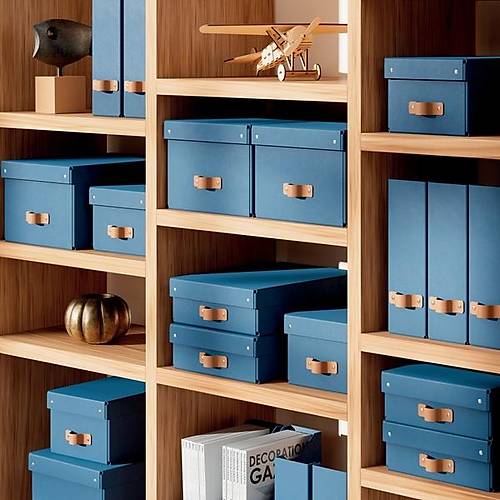 Leitz Puro Saklama Kutusu Kapakl� 7L KOYU MAV� RENK %100 Geri D�n��t�r�lm�� Karton 2'li Paket
