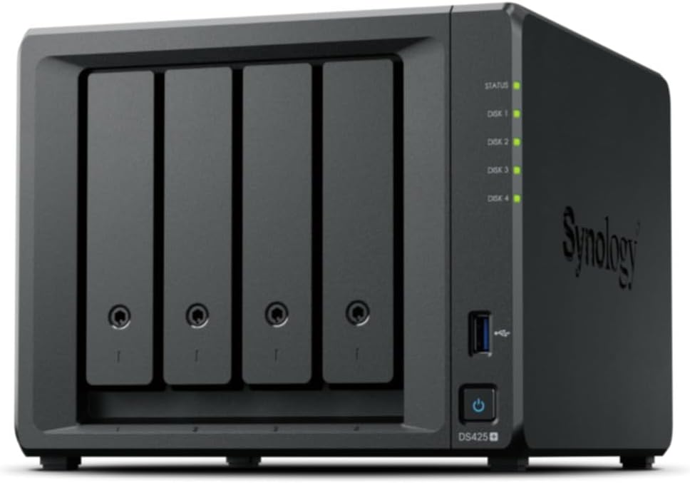 SYNOLOGY DS425 PLUS CELERON QC- 2GB RAM- 4-diskli Nas Server (Disksiz)