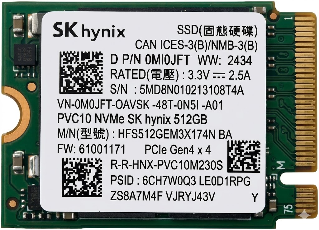 Dell Hynix HFS512GEM3X174N NVMe 512GB SSD Disk