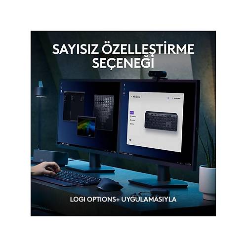 LOGITECH MX KEYS S GEL��M�� AYDINLATMALI TAM BOYUTLU KABLOSUZ T�RK�E Q KLAVYE S�YAH 920-011594