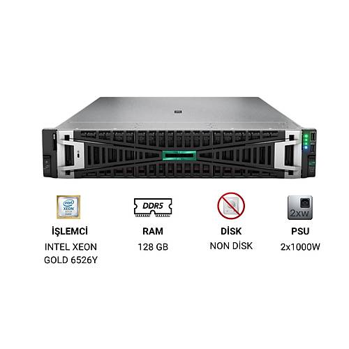 HPE DL380 G11 XEON GOLD 6526Y 128GB NON SSD 8 SFF NS204i-U BCM57416 ETH 2x1000W P77241-425